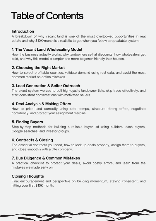 The $10K Land Blueprint